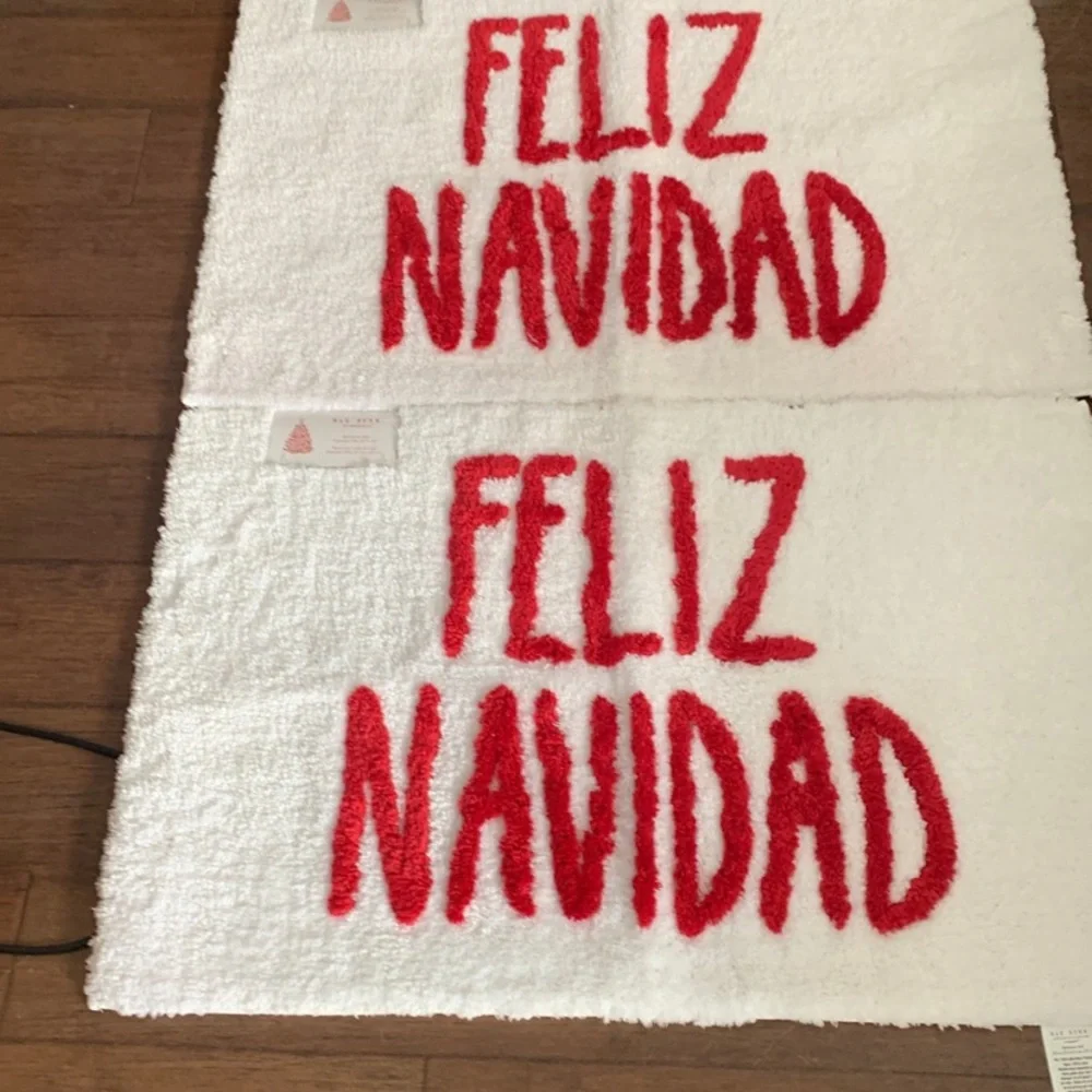 RAE Dunn bathroom mat set feliz navidad